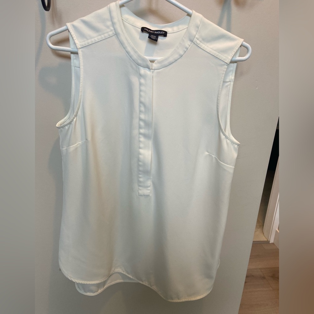 Hilary Radley cream Sleeveless Blouse Tank Top medium